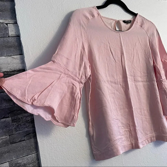 massimo dutti pink bell sleeve blouse - Picture 4 of 11